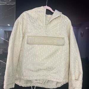 Dior Ivory and Gold Half-Zip Jacket